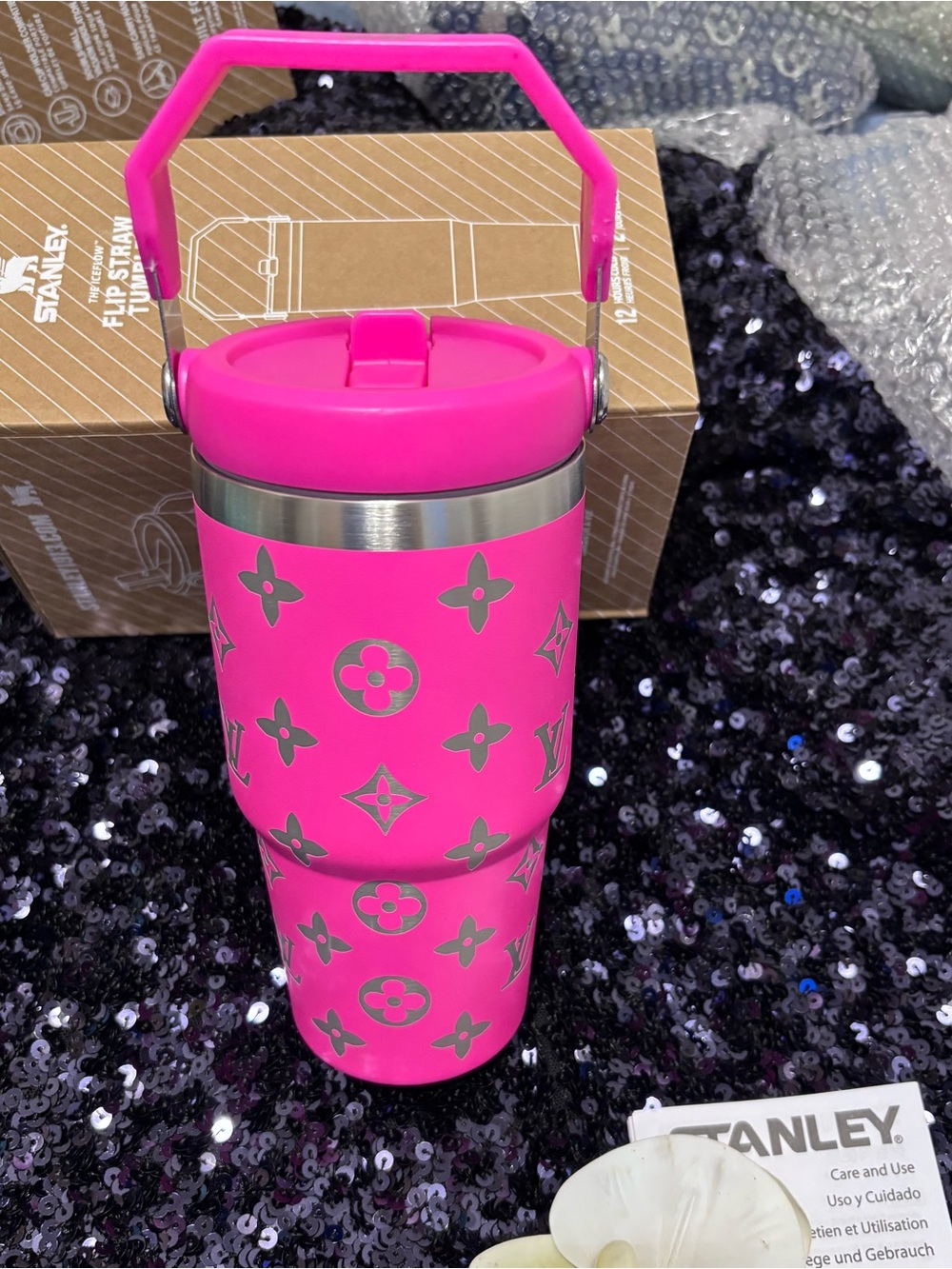 Hot Pink Flip Straw Tumbler